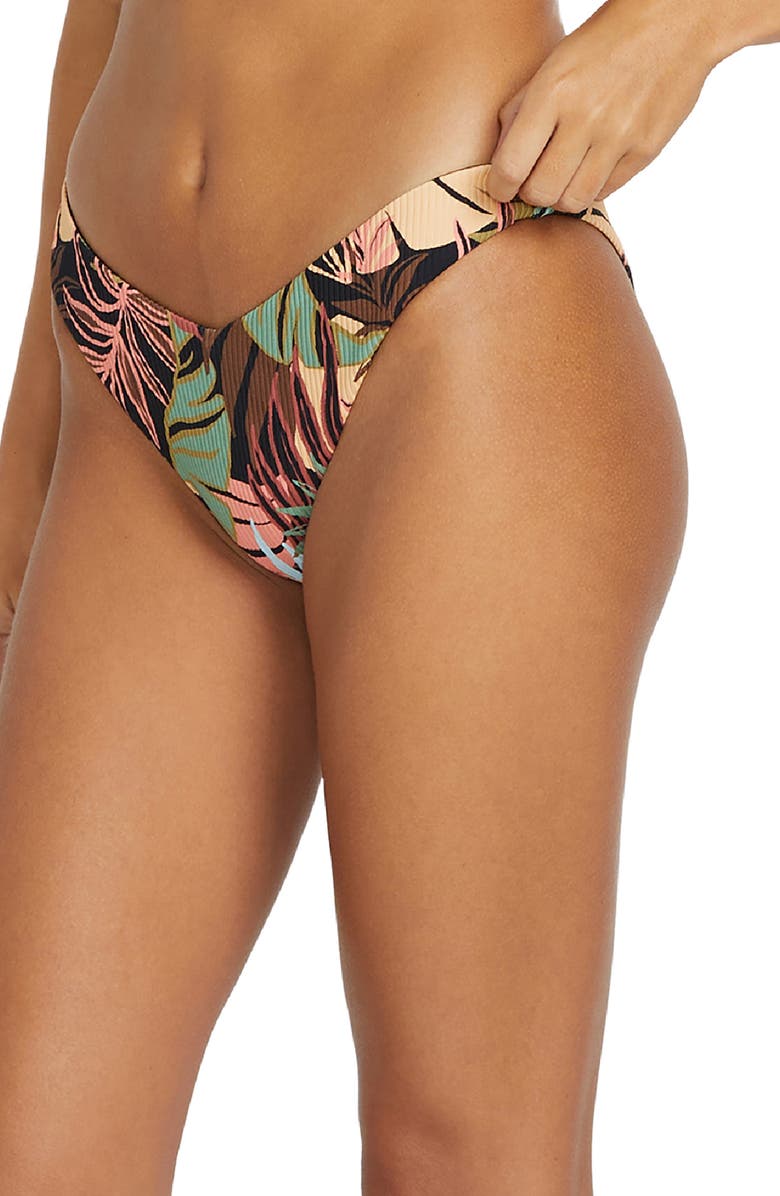 Volcom Day and Night Tropic V High Cut Bikini Bottoms, Alternate, color, 