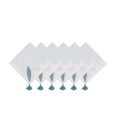 Tassel and Stripes Fish Napkins Set of 6