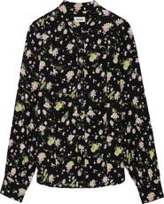 Zadig & Voltaire Twina Rose Print Button-Up Shirt