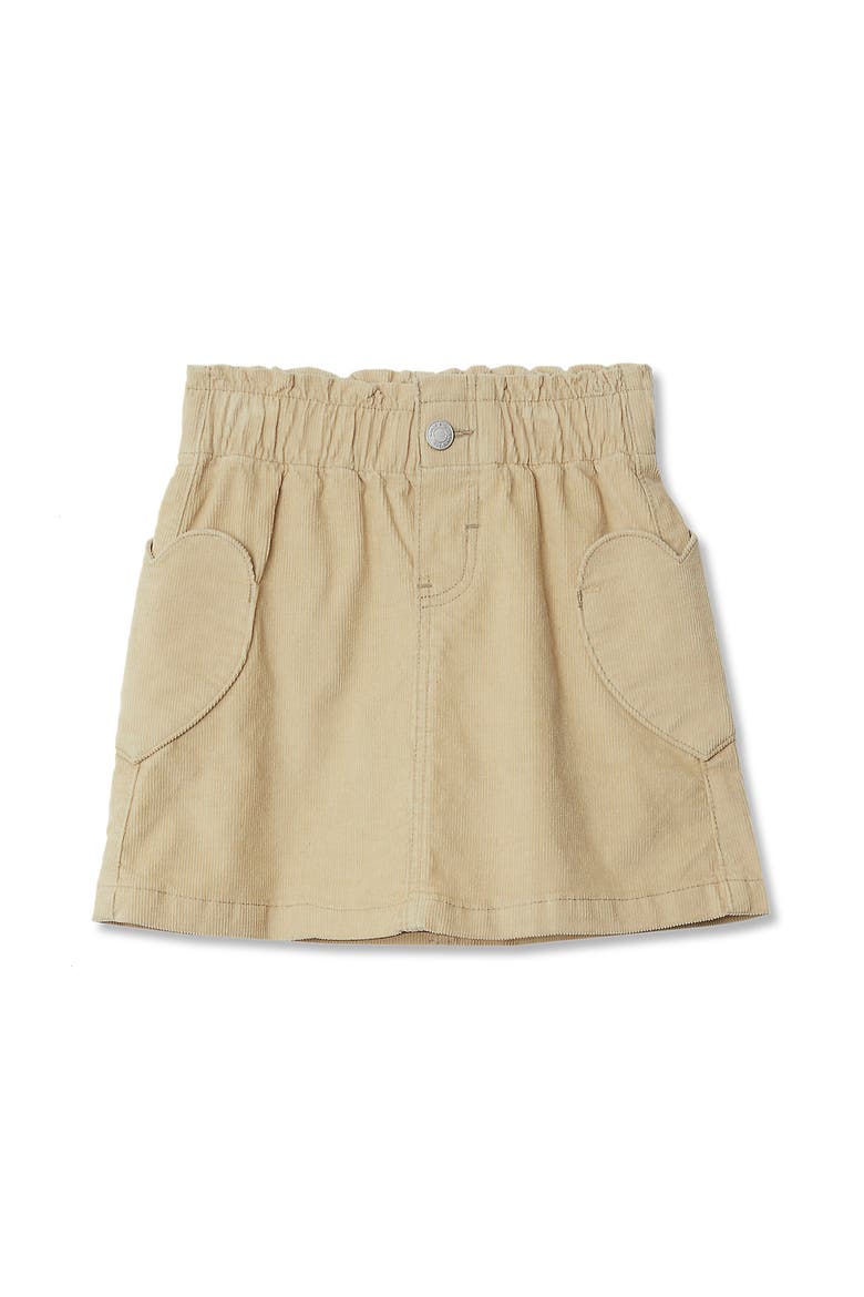 Girls Corduroy Skirt With Heart Pockets, Alternate, color, Sand Khaki