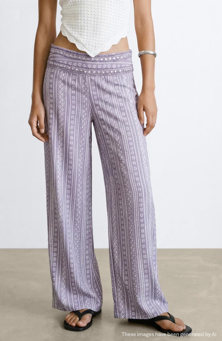 MANGO TEEN Print Wide Leg Pants, Alternate, color,