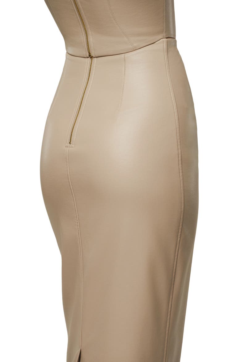 Ace Faux Leather Maxi Skirt, Alternate, color, BEIGE