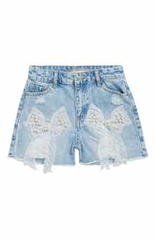 Tractr Kids' Embellished Denim Shorts