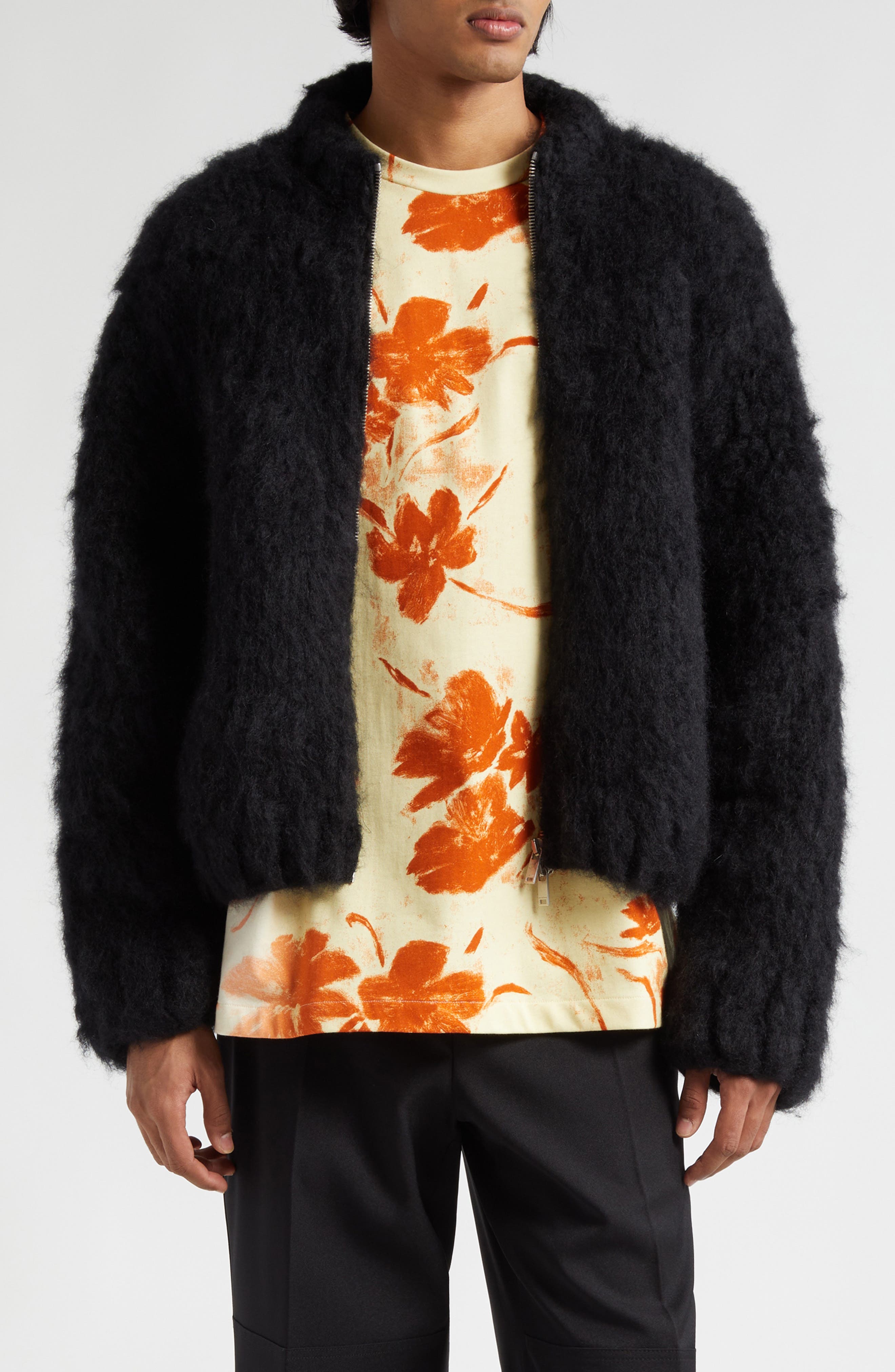 Jil Sander Mohair Blend Hand Knit Jacket (Men) | Nordstromrack