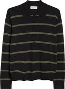 Dries Van Noten Tuno Stripe Merino Wool Polo Sweater