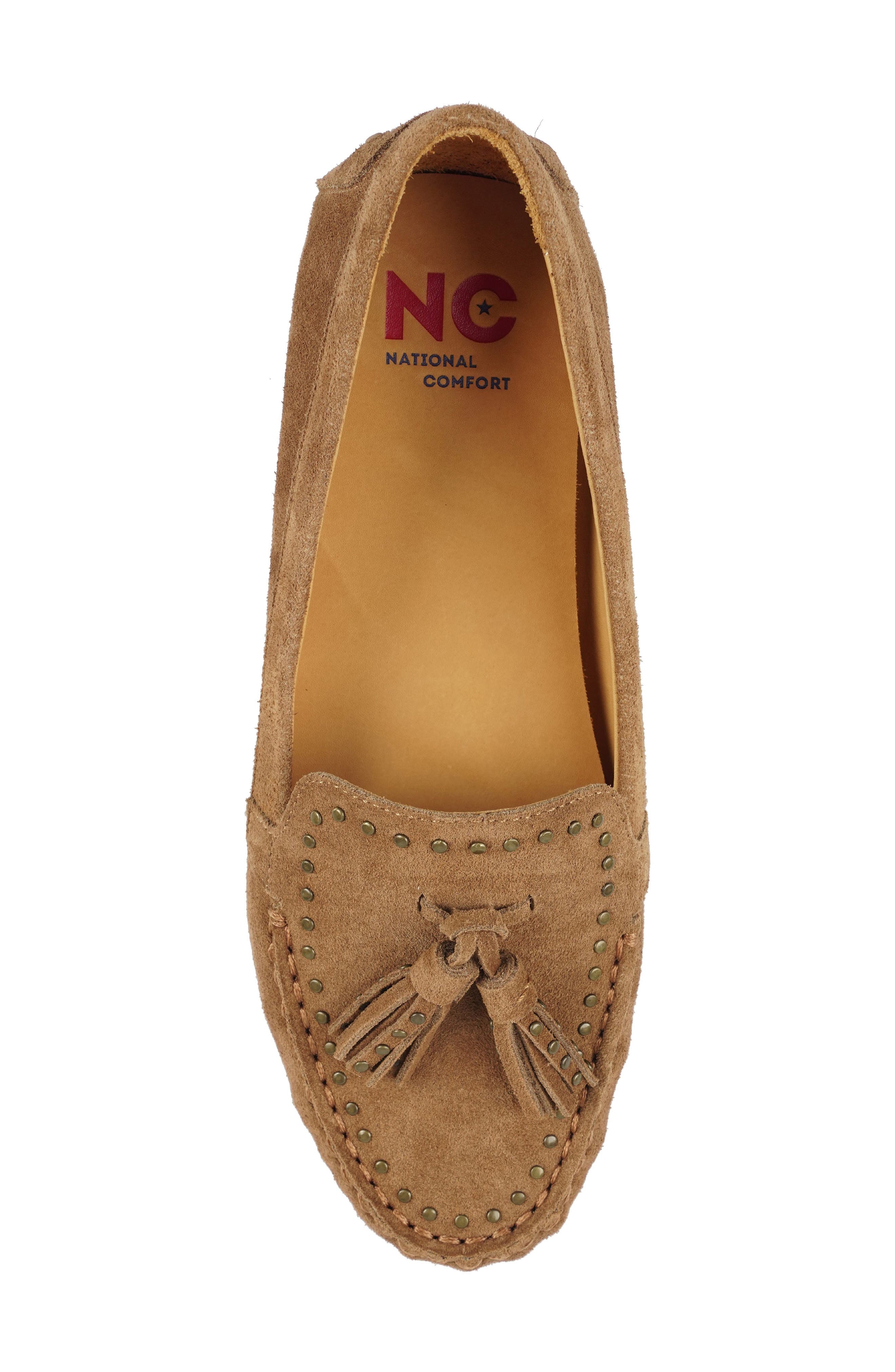 Serinna Studded Tassel Driving Loafer, Alternate, color, TAN SUEDE