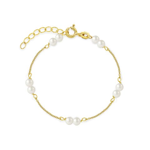 14k Double Freshwater Cultured Pearl Bracelet