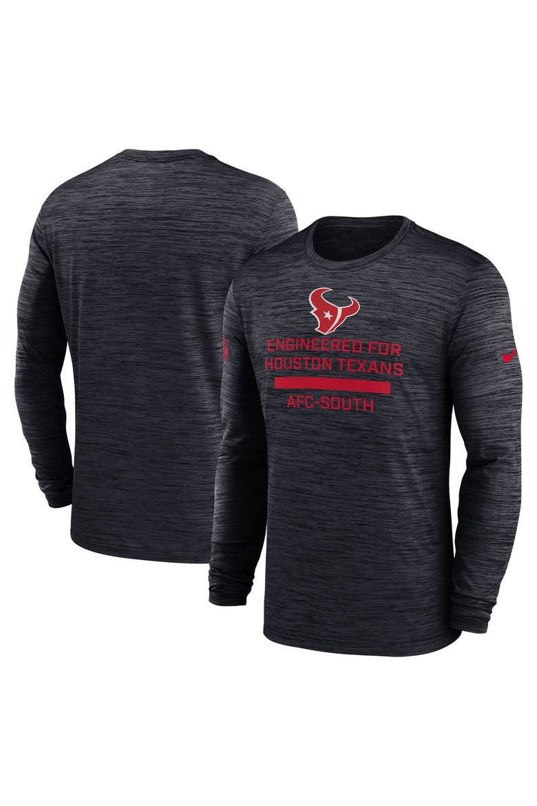 Men's Nike Navy Houston Texans Sideline Velocity Performance Long Sleeve T-Shirt, Alternate, color, Navy
