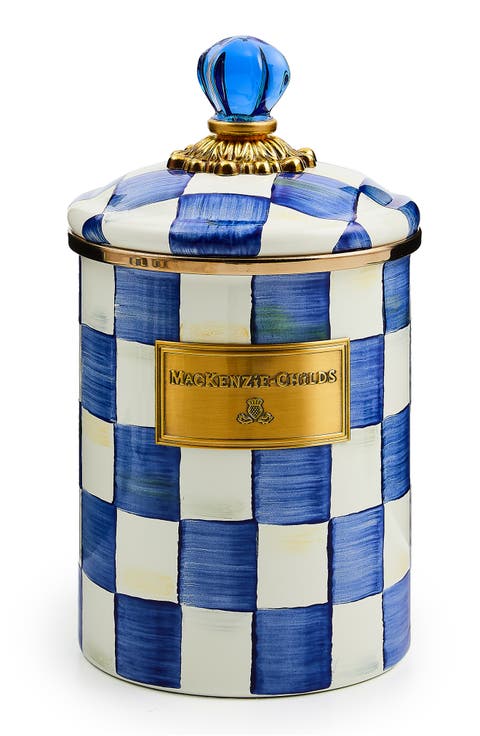 Royal Check Enameled Steel Canister