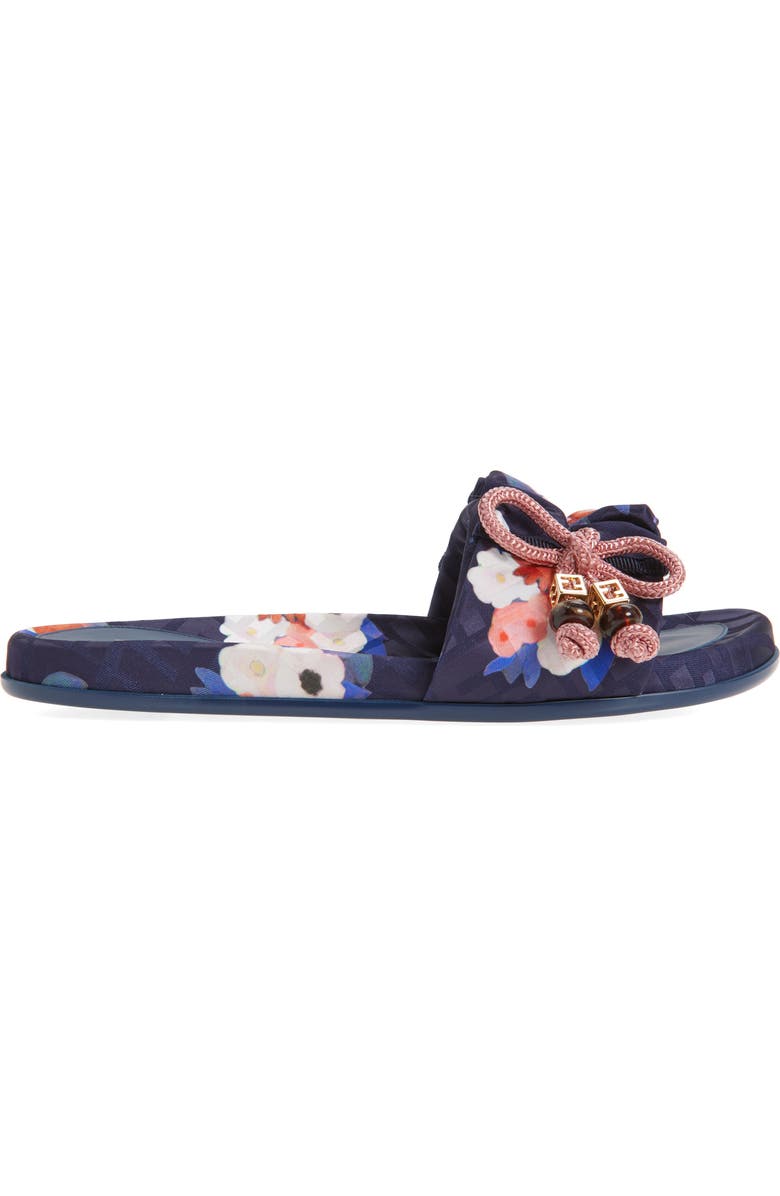 Fendi Feel Knotted Slide Sandal, Alternate, color, Mediterran Multicolor