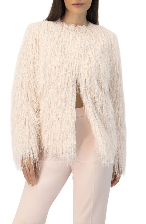 IVONNE Fringe Coat with Snap Closures in Dusty Pink at Nordstrom, Size 8