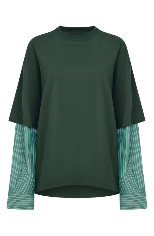 Lioness Bottega Oversize Cotton T-shirt In Green