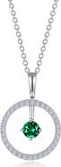 Lafonn Simulated Diamond Lab-Created Birthstone Reversible Pendant Necklace
