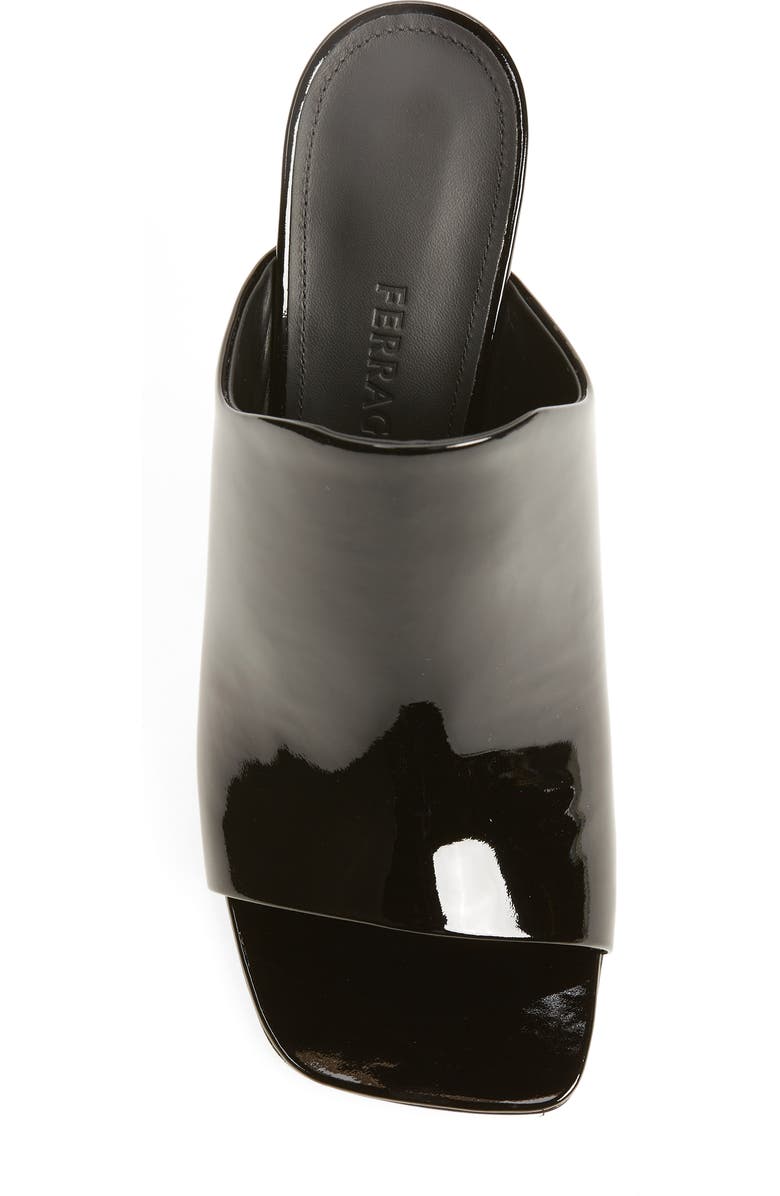 FERRAGAMO Era Peep Toe Slide Sandal, Alternate, color, Black