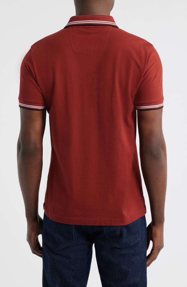 BOSS Paul Tipped Stretch Cotton Polo, Alternate, color, Dark Pink