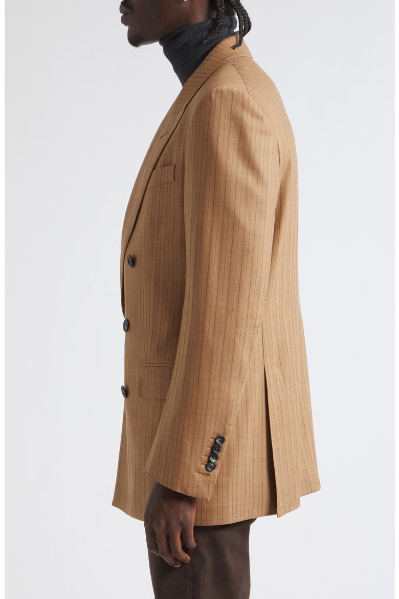 Subtle Saxony Herringbone Stripe Sportcoat, Alternate, color, EBF CAMEL