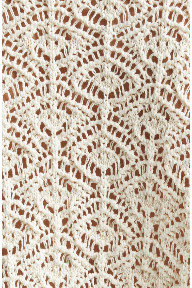 Open Stitch Cotton Crewneck Sweater, Alternate, color, 00 IVORY