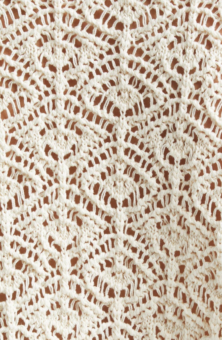 Eleventy Open Stitch Cotton Crewneck Sweater, Alternate, color, 00 Ivory