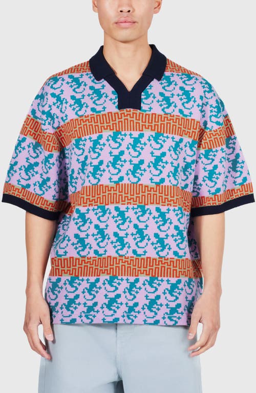 Pleasures Gecko Jacquard Regular Fit Polo Sweater