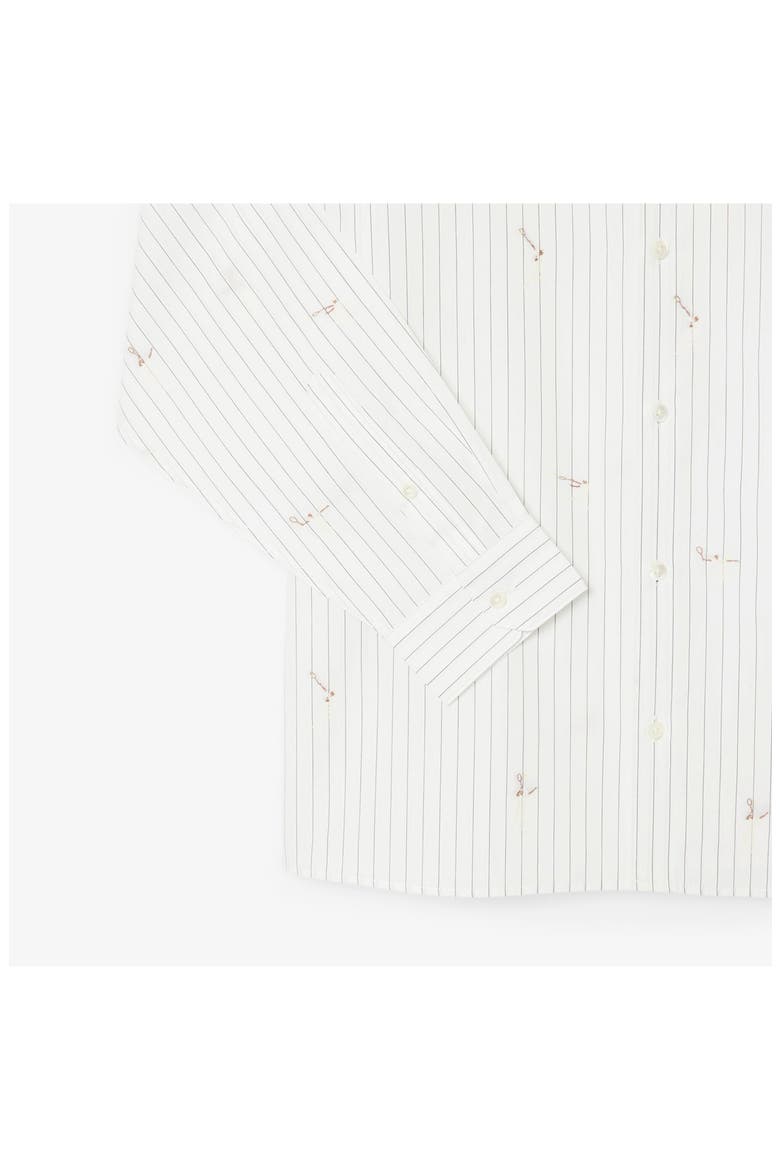 Stripe Jacquard Print Button-Up Shirt, Alternate, color, FLOUR