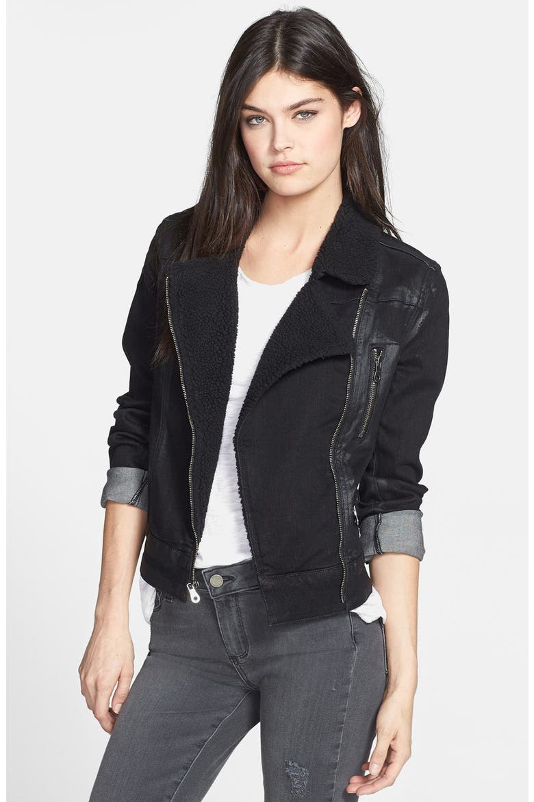 Denim 'Sydney' Coated Denim Jacket, Main, color, NIGHT FLIGHT