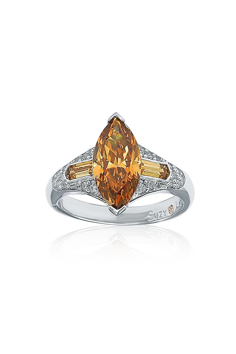 Sterling Silver Brown CZ Marquise Ring, Main, color, BROWN