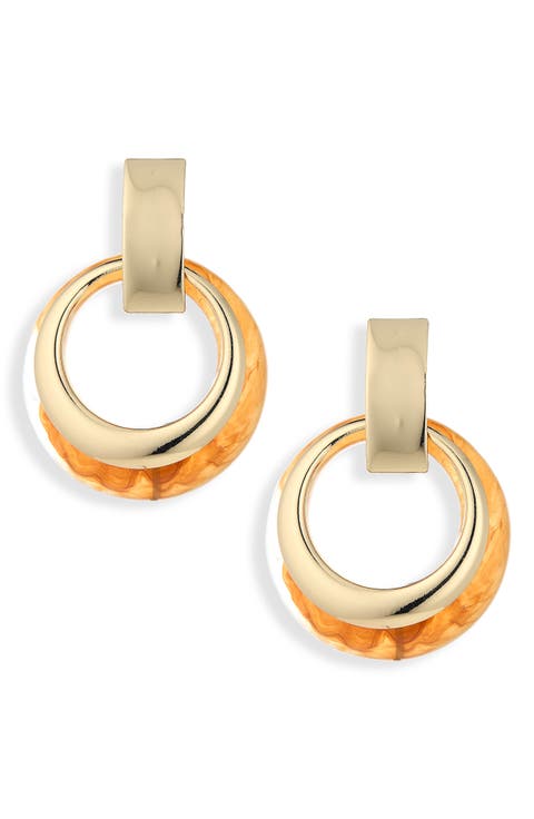 Resin Hoop Ring Drop Earrings