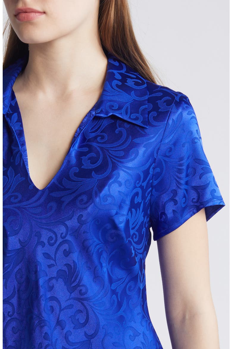 Jacquard A-Line Midi Dress, Alternate, color, DEEP COBALT