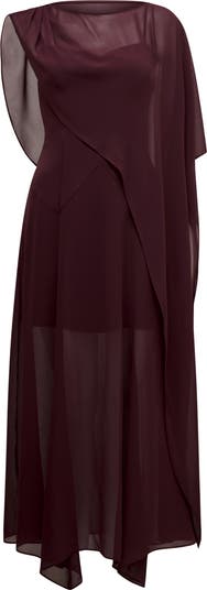 Honey Sheer Maxi Dress with Cape