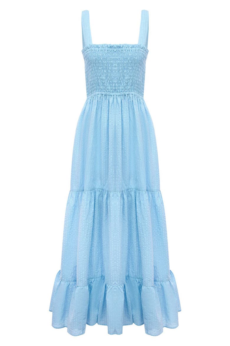 Cotton & Linen Maternity Maxi Dress, Alternate, color, LIGHT/ PASTEL BLUE
