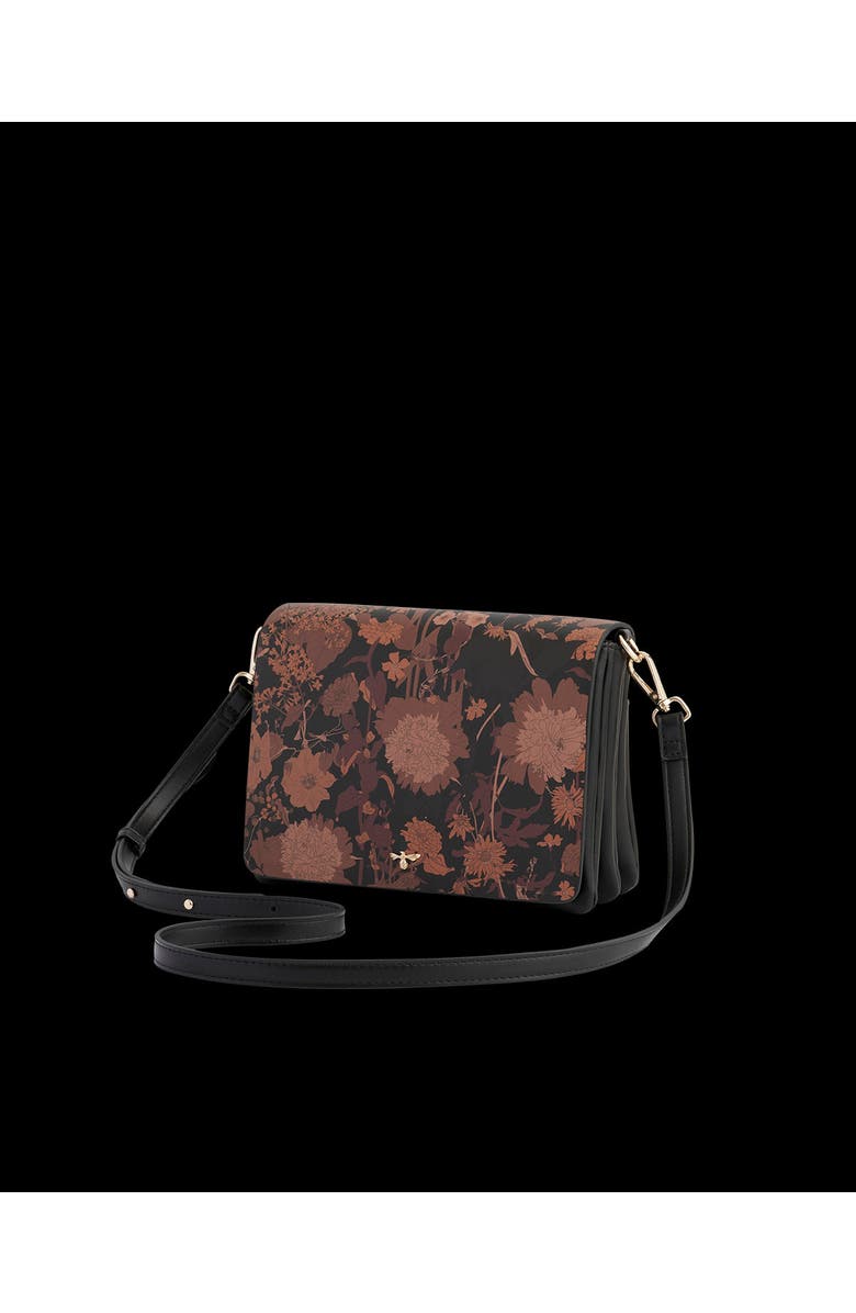 Fable England Deco Blooms Black Crossbody Handbag, Alternate, color, Black
