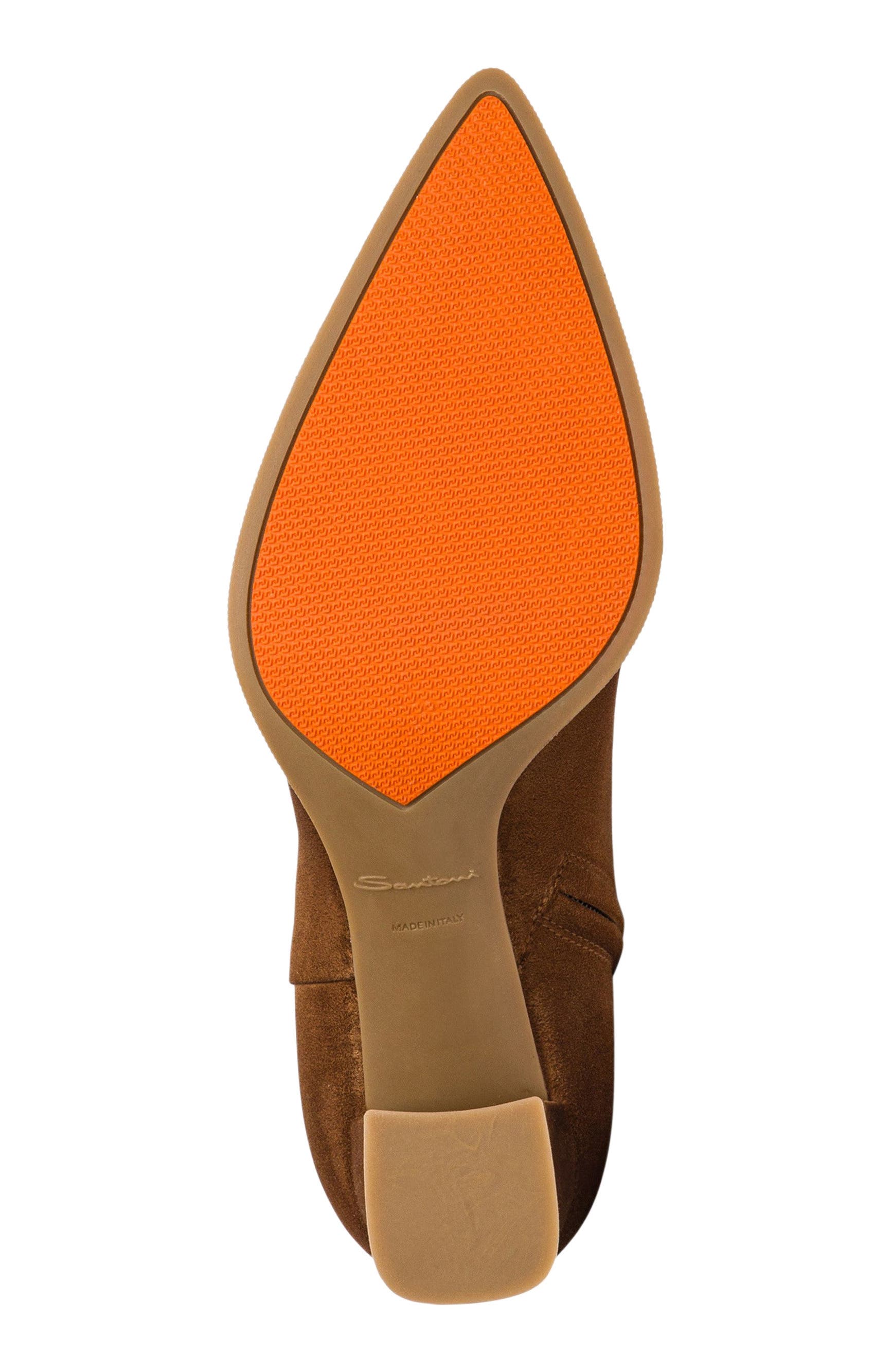 Santoni Women's suede ankle boot, Alternate, color, Brown