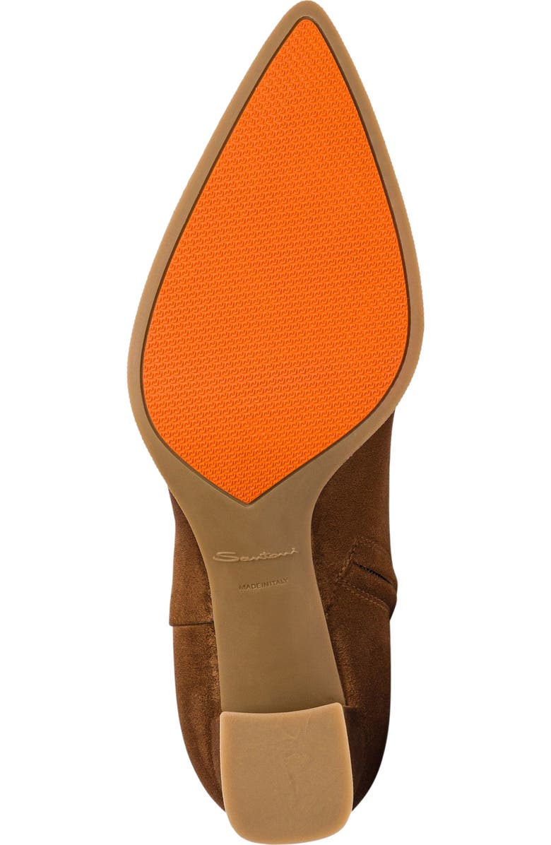 Santoni Women's suede ankle boot, Alternate, color, Brown