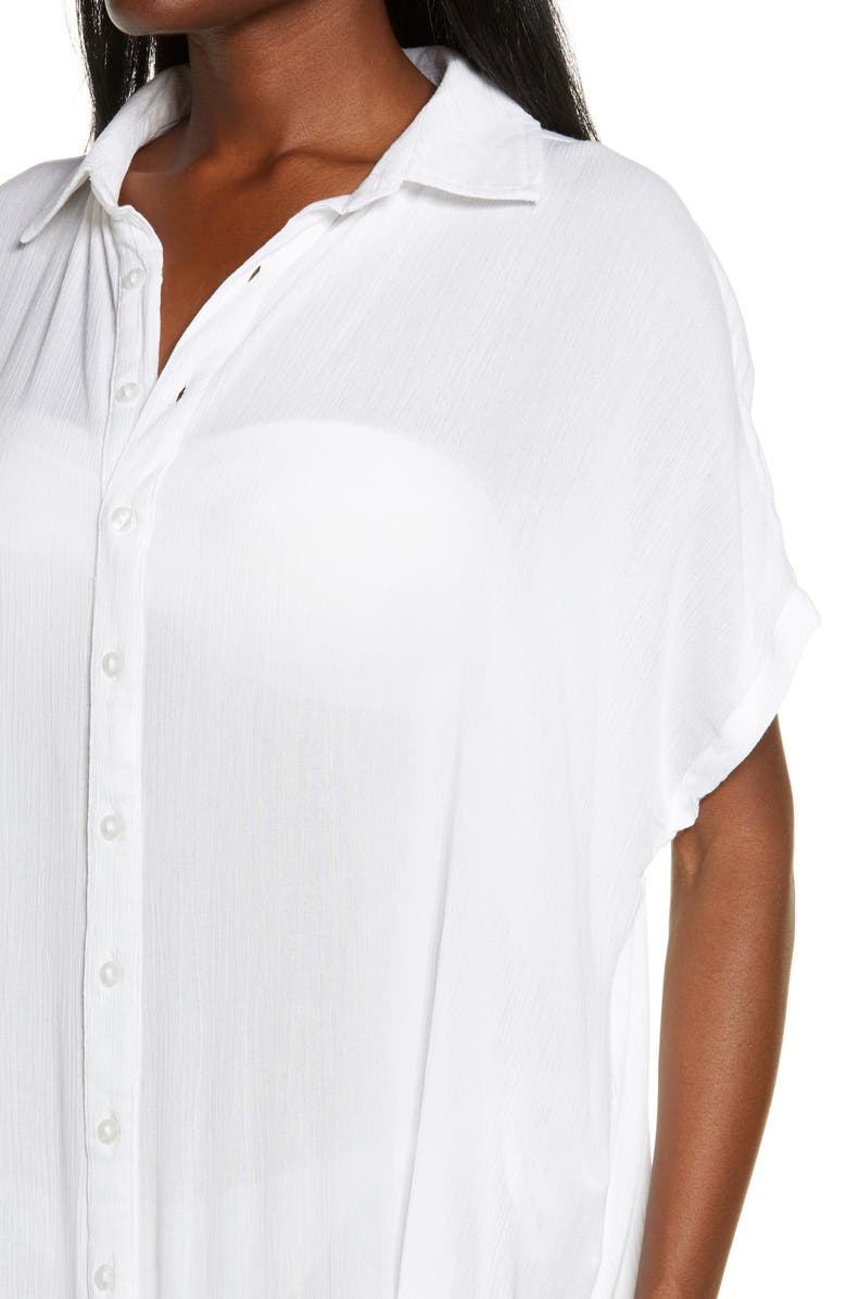 Elan Button-Down Maxi Cover-Up Dress, Alternate, color,