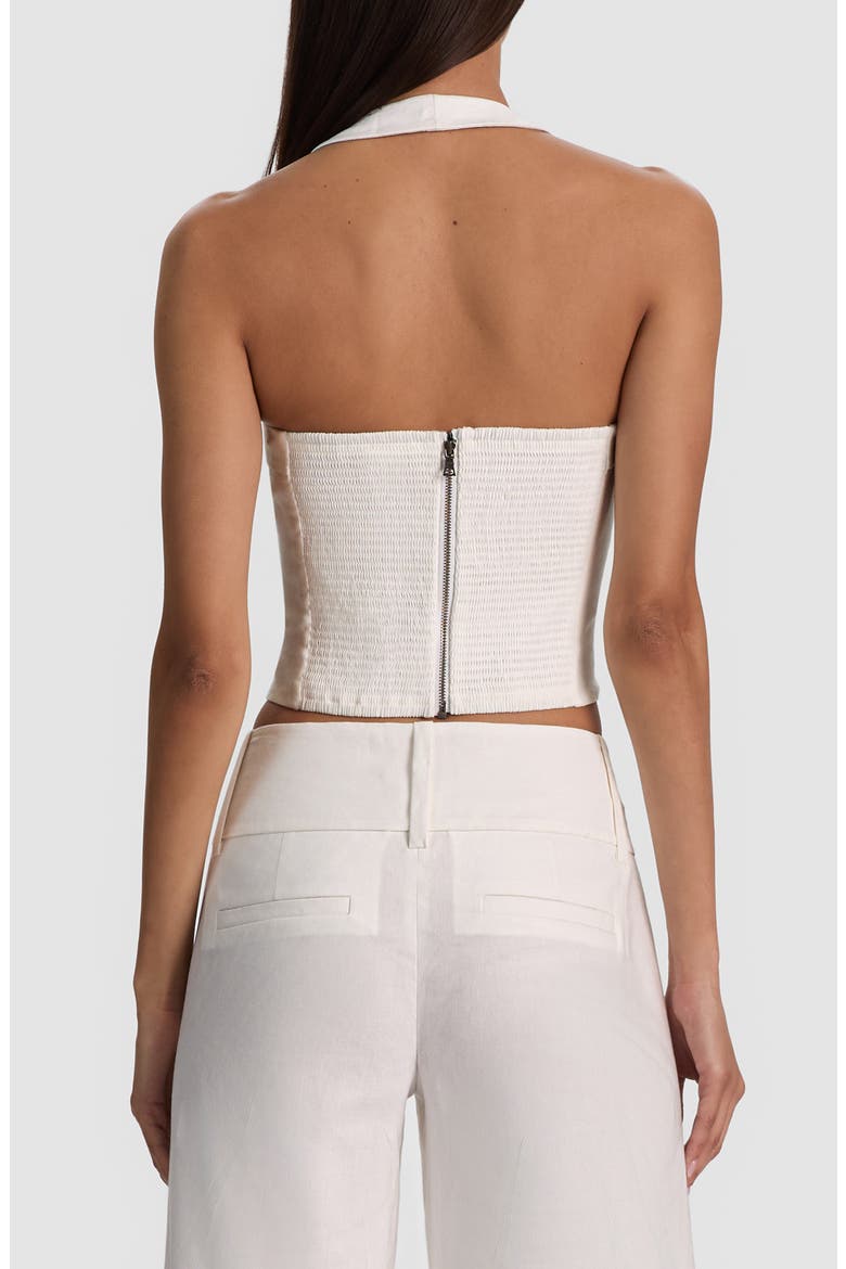 Fiona Crop Halter Top, Alternate, color, OFF WHITE