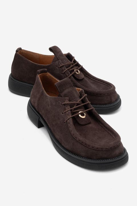 Band Leather Lace Up Loafer