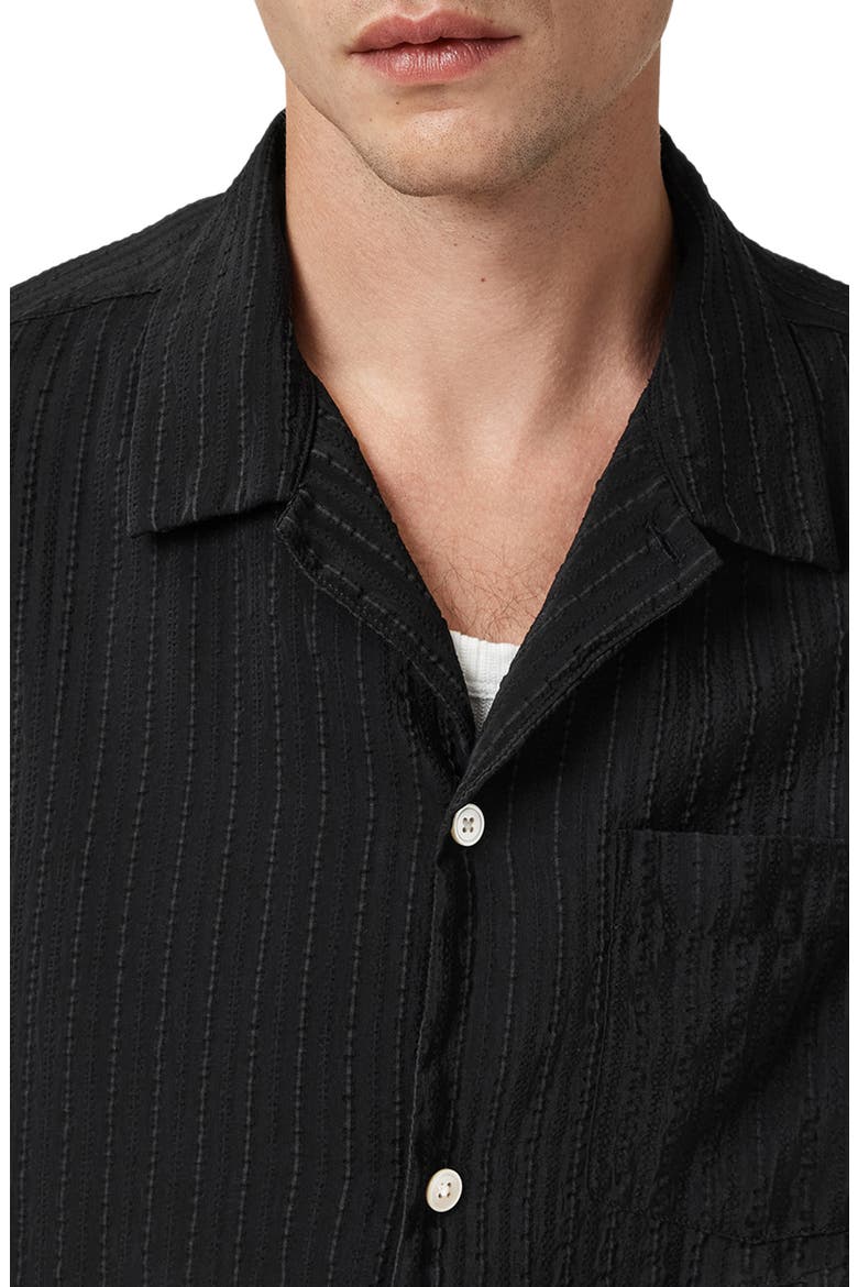 Perry Button-Up Camp Shirt, Alternate, color, BLACK