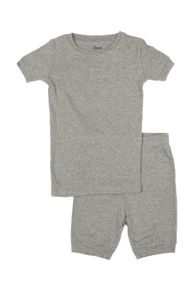 Kids Short Sleeve Cotton Solid Matching Family Pajamas, Main, color, LIGHT GREY