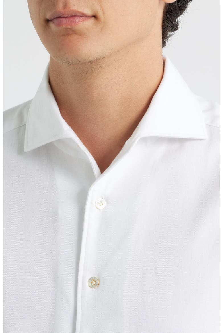 Modern Fit Flannel Dress Shirt, Alternate, color, WHITE