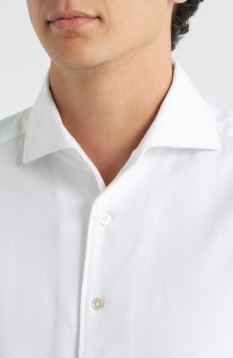 Emanuel Berg Modern Fit Flannel Dress Shirt, Alternate, color, White