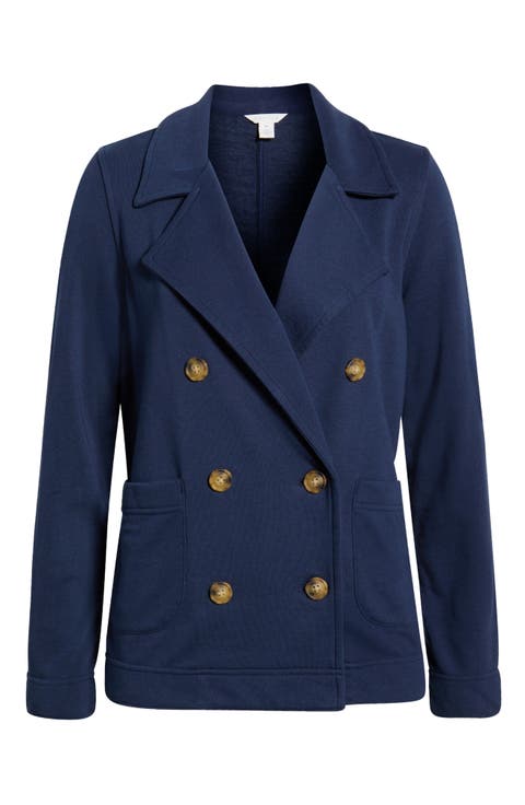 Double Breasted Knit Blazer