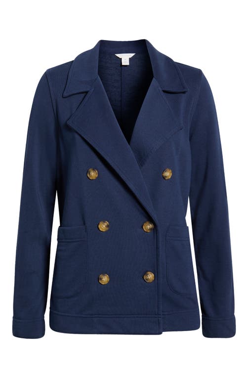 Caslonr Caslon(r) Double Breasted Knit Blazer In Blue