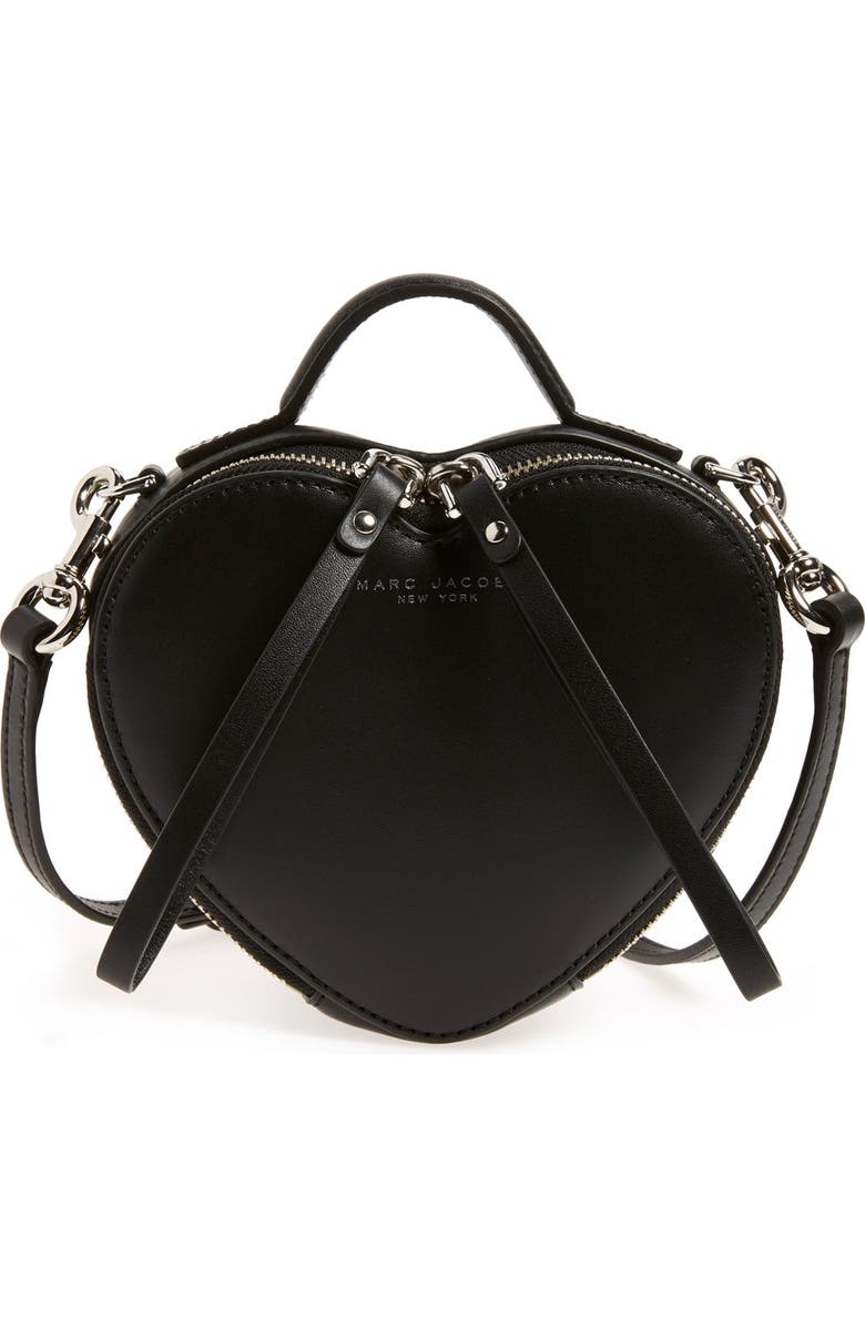 Marc Jacobs Heart Leather Crossbody Bag, Main, color,