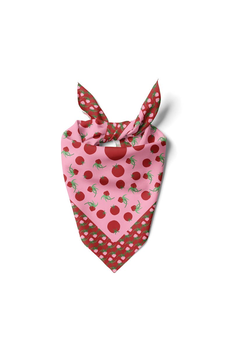 Centinelle Tomatoes Cotton Silk Bandana, Alternate, color, Red