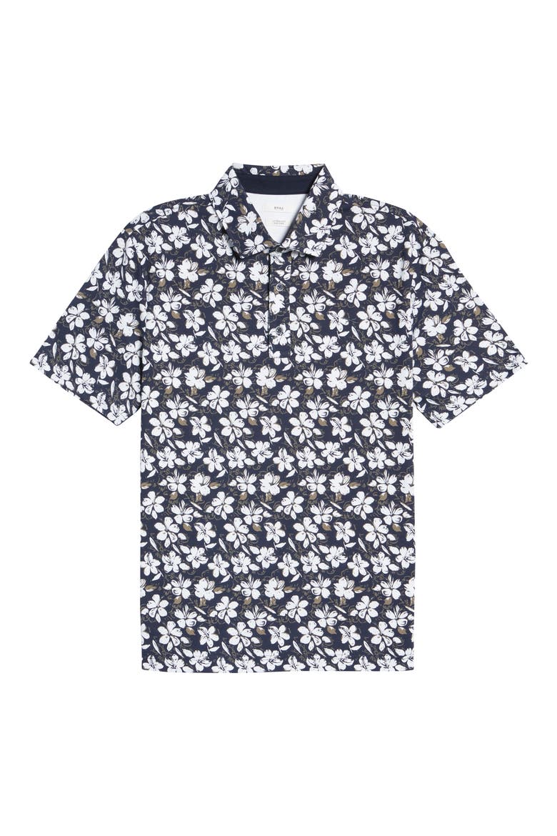 Pico Floral Polo, Alternate, color, OCEAN