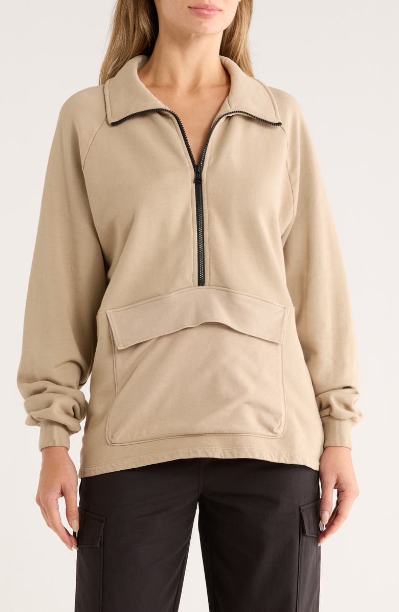 The Range Half Zip Turtleneck Sweatshirt, Main, color, Mushroom