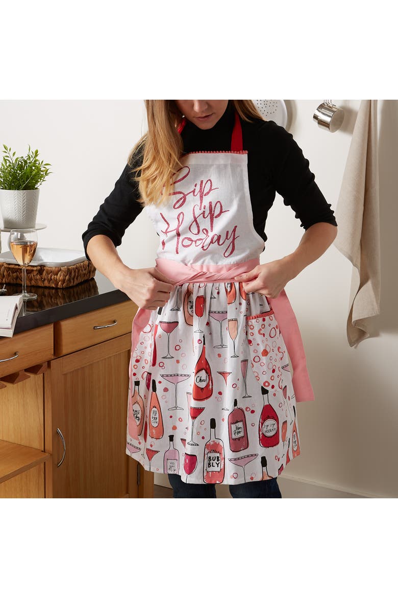 Sip Sip Hooray Skirt Apron, Alternate, color, Sip Sip Hooray
