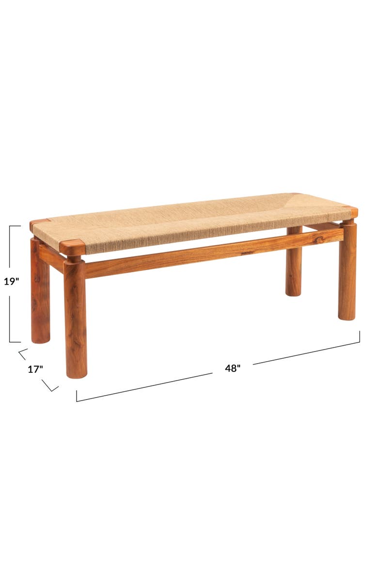Woven Bench, Alternate, color, Natural