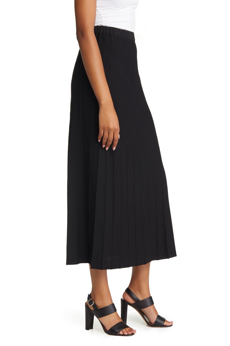 Pleated Pull-On Skirt, Alternate, color, BLACK