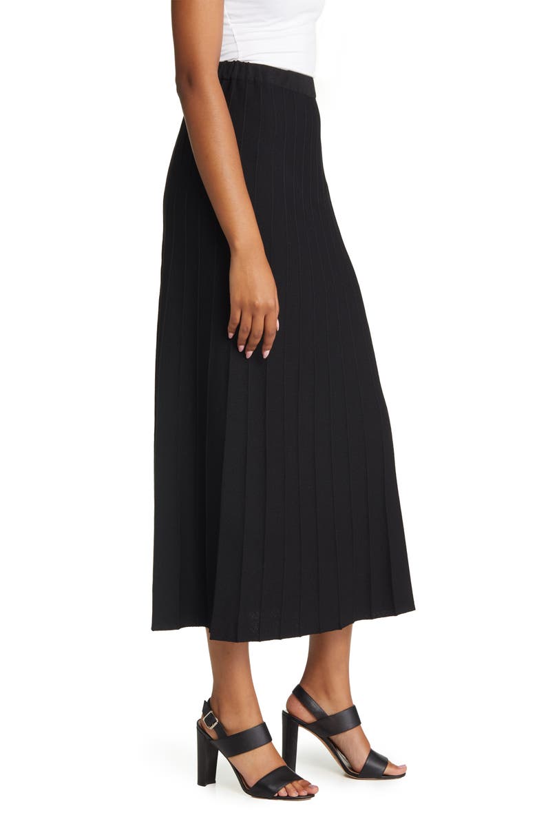 Ming Wang Pleated Pull-On Skirt, Alternate, color,
